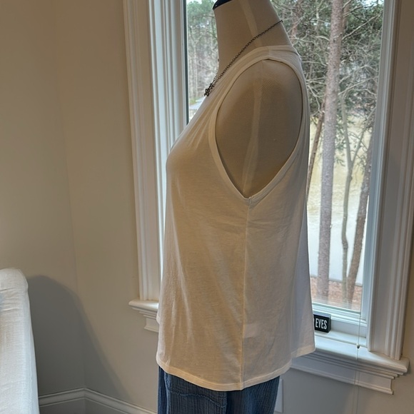 Amour Vert Jillian 100% Organic White Cotton Tank, Large - Picture 5 of 10